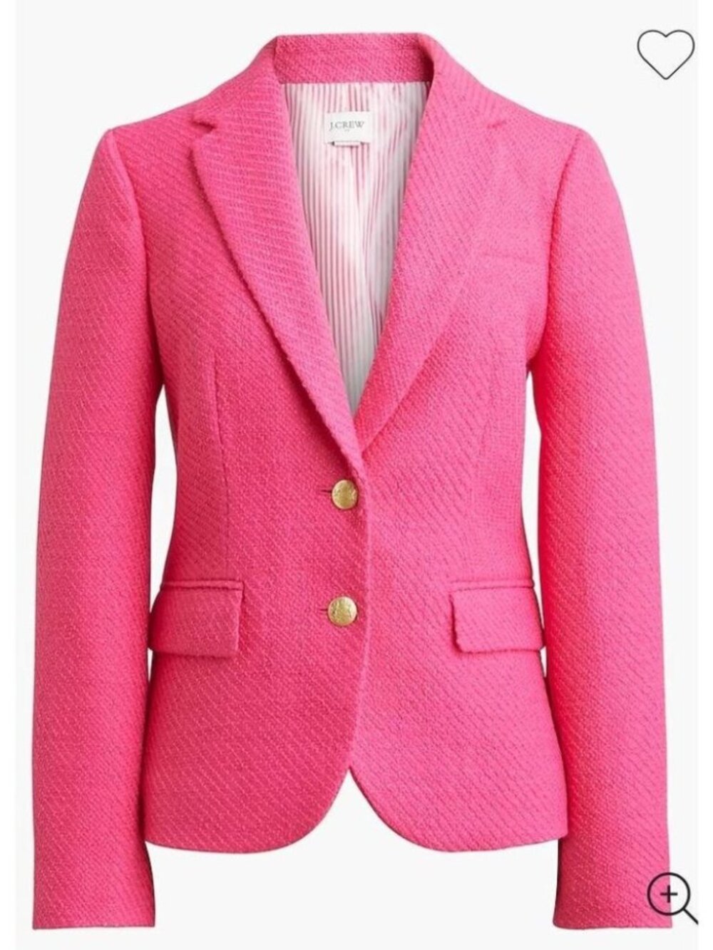new J.Crew Tweed Schoolboy Lined Blazer Fuchsia 22